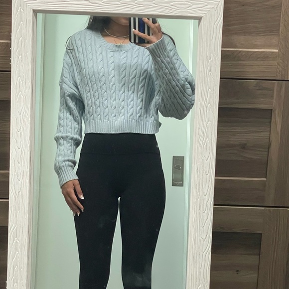 Altar’d State Blue Cropped Sweater - Picture 3 of 3